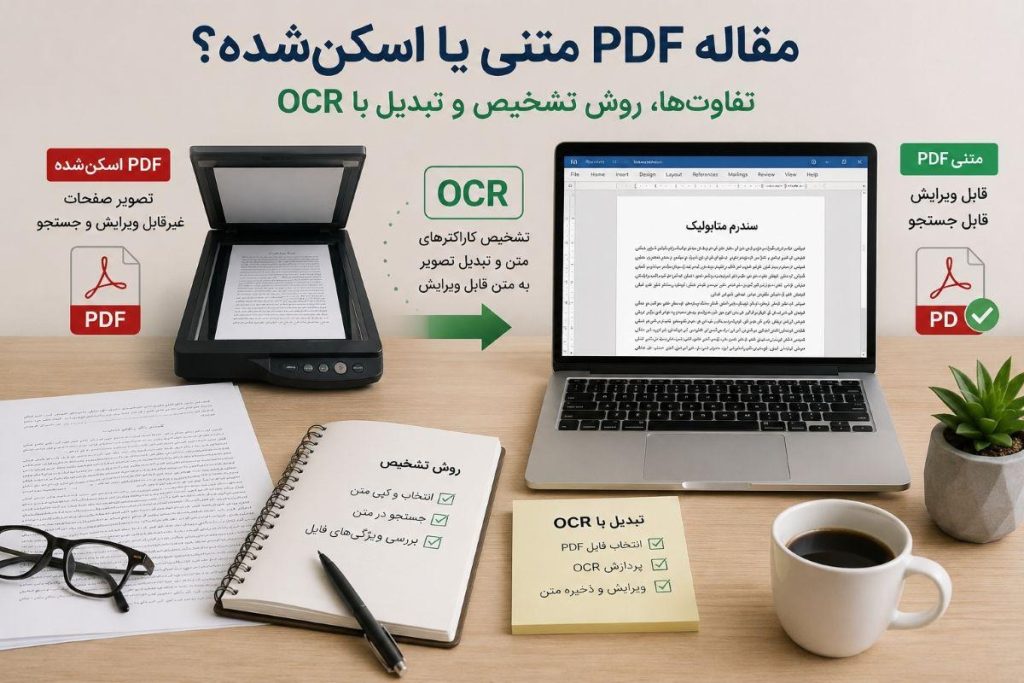 تفاوت PDF متنی و PDF اسکن‌شده